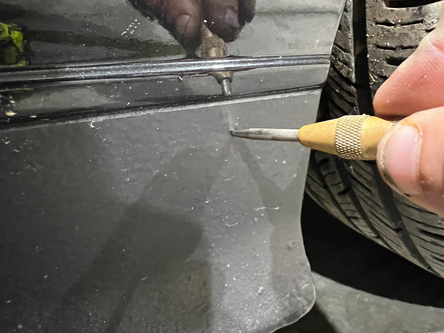 Use a center punch to make sure the drill bits don't walk